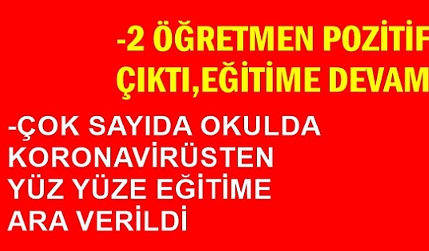 2 Öğretmen Pozitif Çıktı, Eğitime Devam Edildi, Çok Sayıda Okulda İse Koronavirüsten Yüz Yüze Eğitime Ara verildi